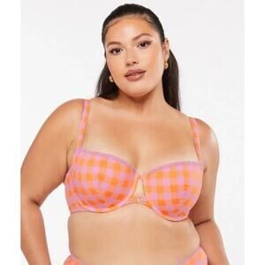 Savage X Fenty Gingham Padded Low Balconette Bra Size 36DD Fairy Kawaii Cute